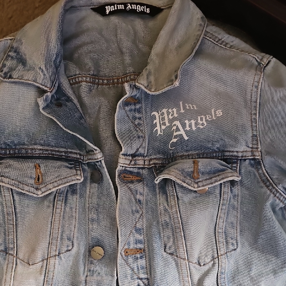 Palm Angels Light Blue Denim Jacket